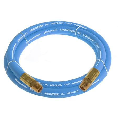 Continental 1/2" x 5' Blue EPDM Rubber Air Hose, 300 PSI, 1/2" MNPT x MNPT HZU05030-05-11